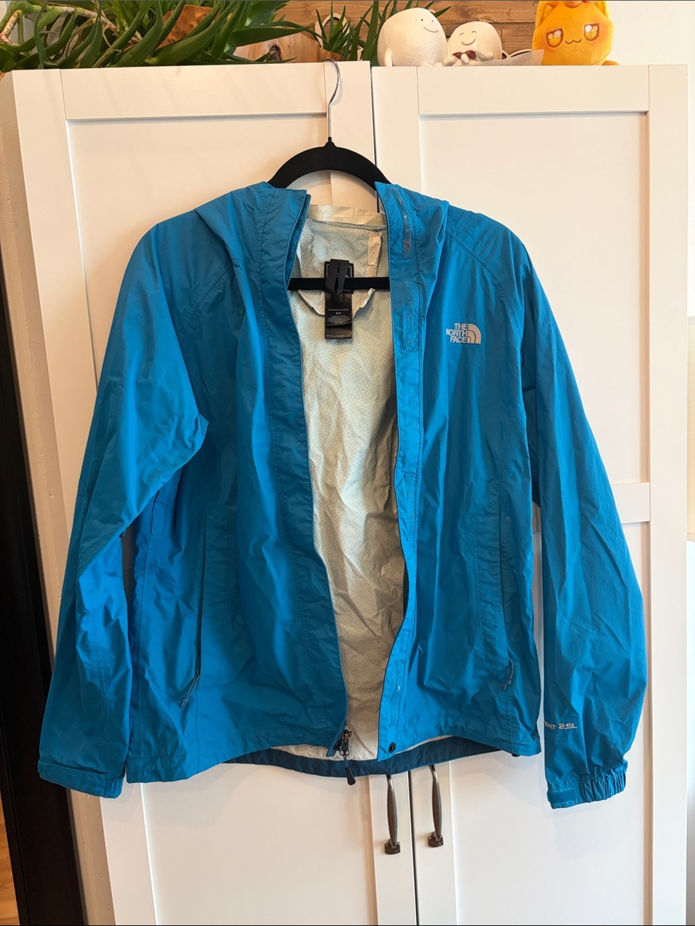 The North Face Turquoise Hooded Windbreaker Jacket